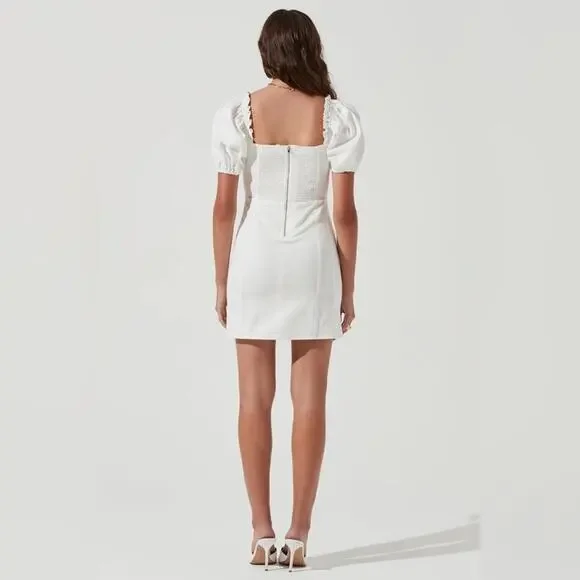 ASTR The Label Skylar Puff Sleeve Mini Dress Small NWT - Picture 3 of 4